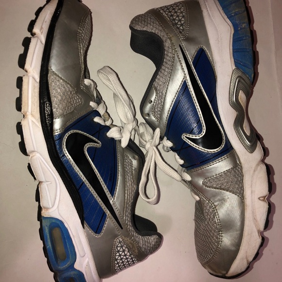 Nike Air + Moto 9 Mens Running Shoes Sneakers Silver Black Blue Size US 10.5 - Picture 10 of 10